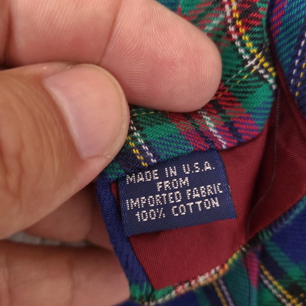 Vintage‎ Gap Necktie Tie Men's Tartan Plaid Made in USA Cotton